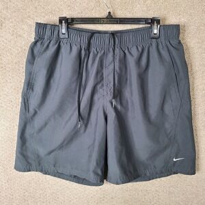 Vintage Nike Swim Trunks Mens XL Dark Gray Athletic Drawstring Brief Lined